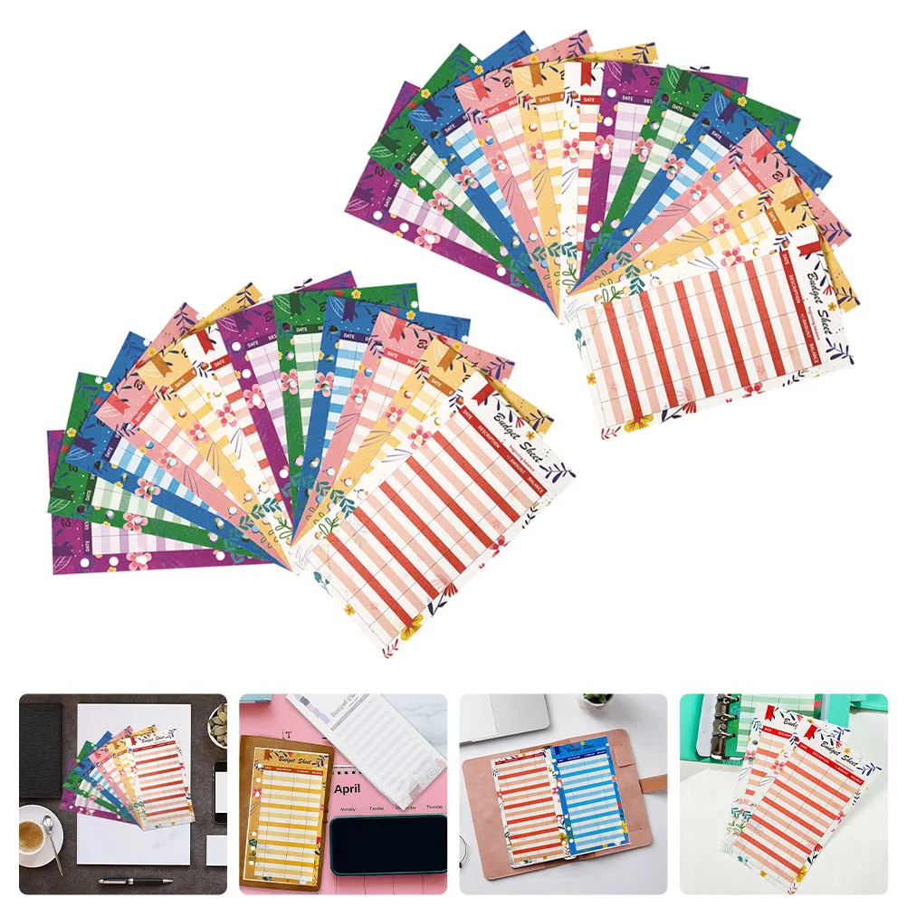 

72 Pcs Expense Budget Sheets Notepad Replacement Paper Cards Sobres Para Cartas Payment Decorative Envelopes A6 Binder