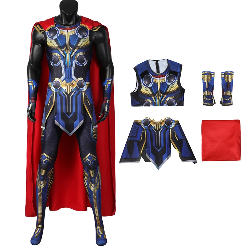 

Love And Thunder God Of Thunder Cosplay Costume Odinson Sleeveless Suit With Bracelets Halloween Carnival Party Outfit