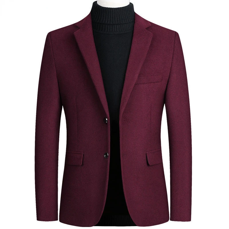 

NEW IN Mens Coats and Jackets Male Blazer Top Wool Blends Suit Men Jacket Spring Smart Casual Coat Solid Two Buttons
