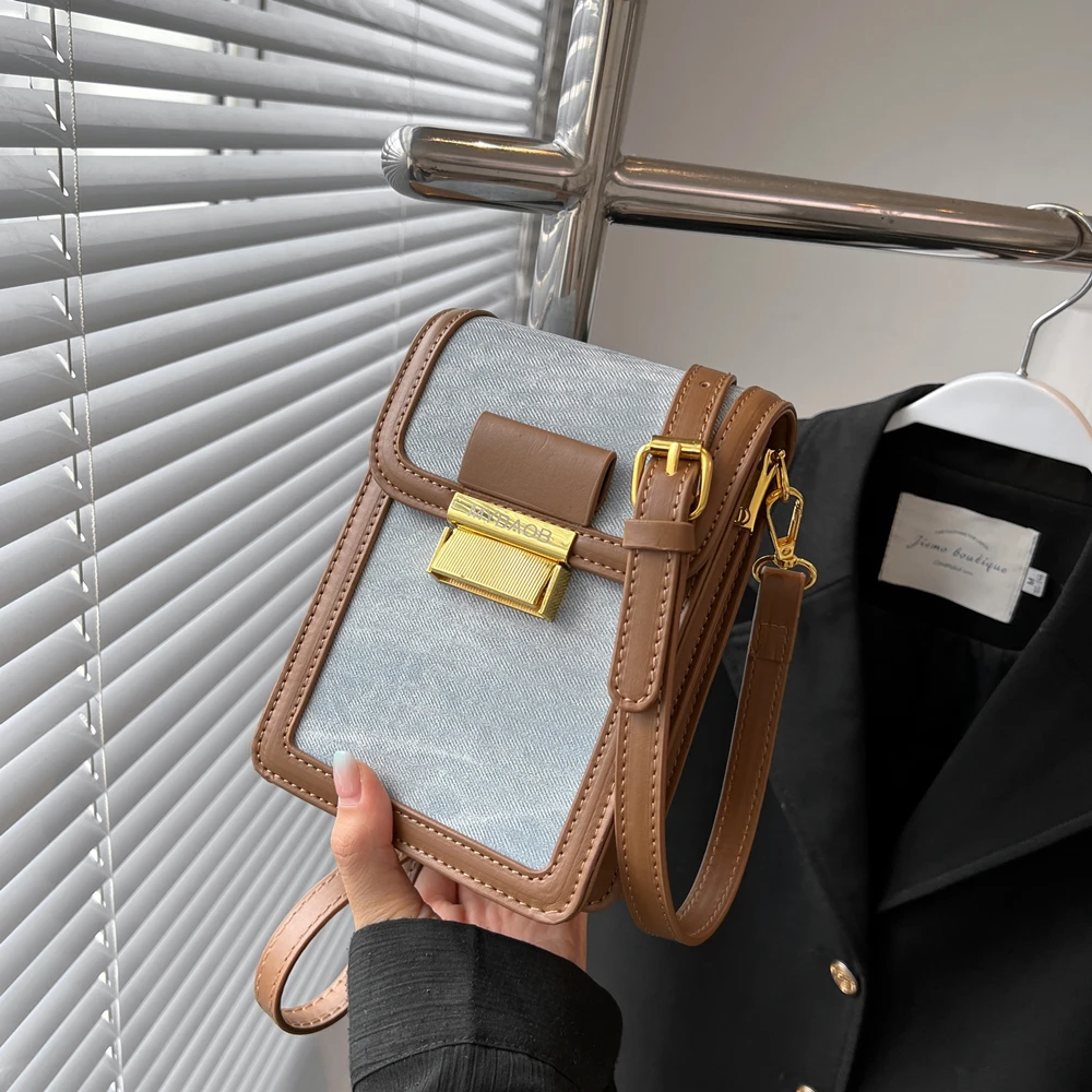 

Женская джинсовая сумка-мессенджер на одно плечо, 2022