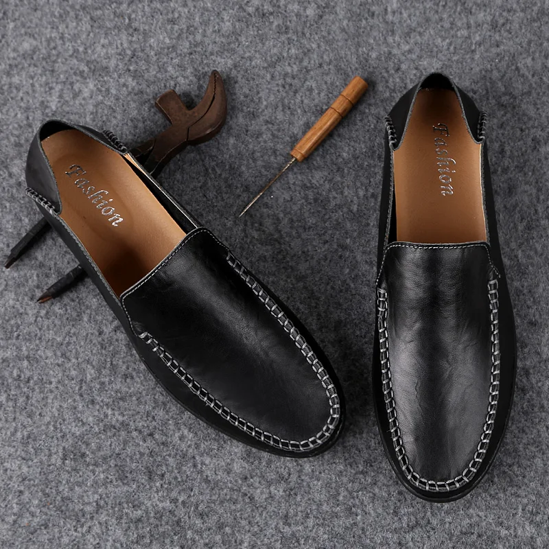 

Men Loafers Black Business Leather Casual Shoes Italian Classic Slip On Boat Driving Loafers Moccasins Comfy Walking Sneakers