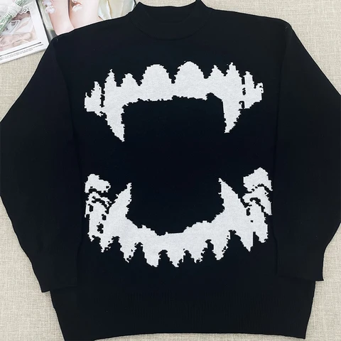 Женский свободный пуловер с высоким воротником, повседневный теплый вязаный свитер черного цвета, Осень-зима 2024