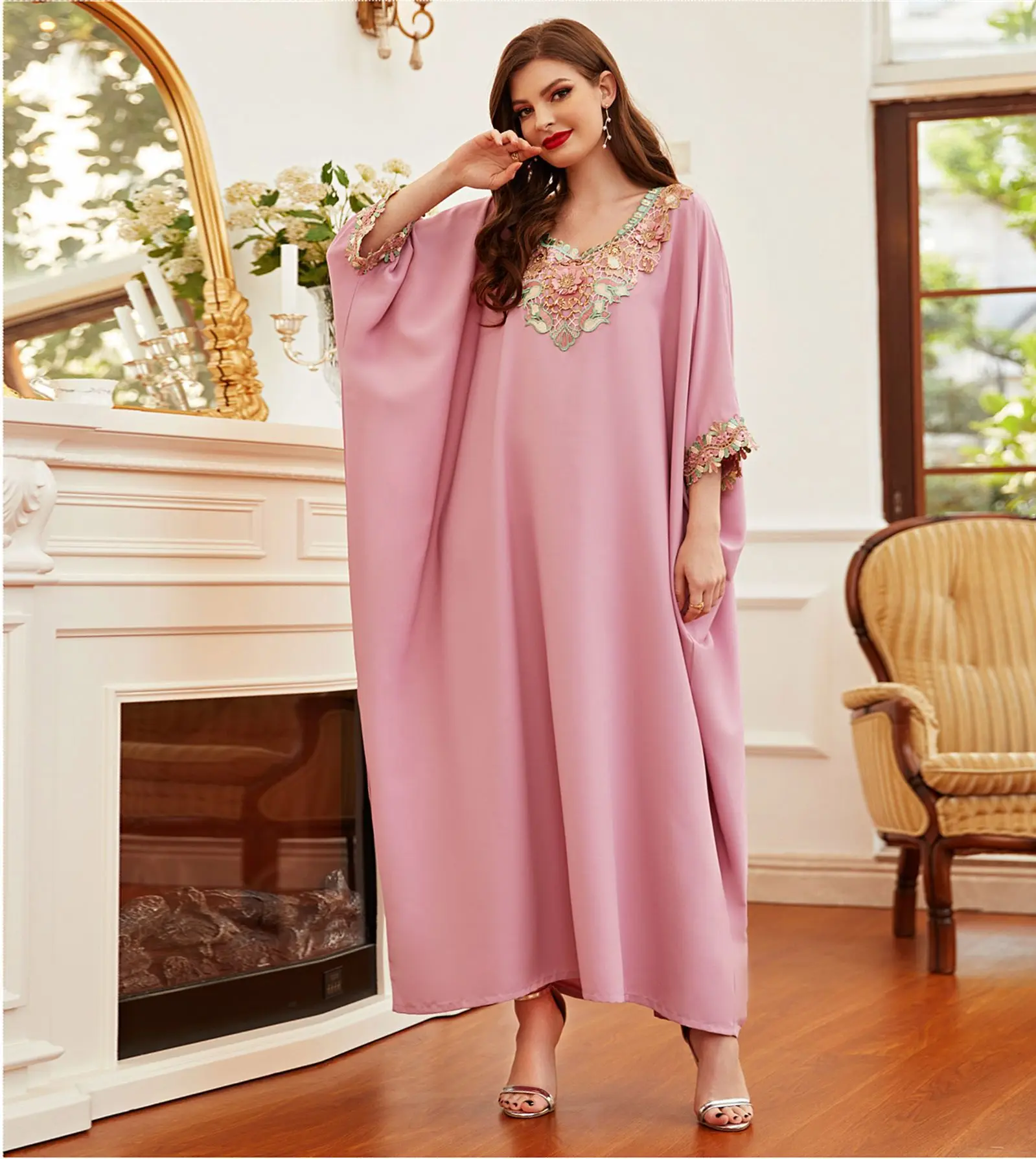 

Женское платье с вышивкой, атласное платье, женское платье Дубай, турецкие платья, мусульманский марокканский кафтан