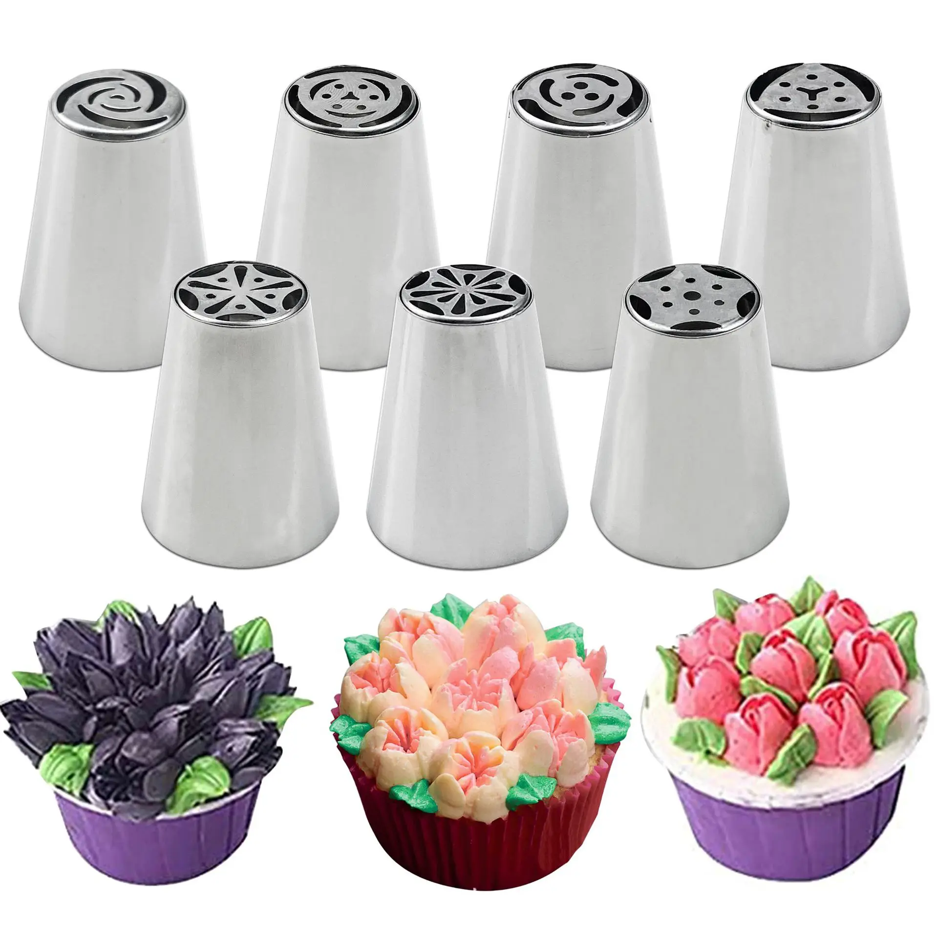 

8 /13Set Russian Tulip Icing Piping Nozzles Stainless Steel Flower Cream Pastry Tips Nozzles Bag Cupcake Cake Decorating Tools