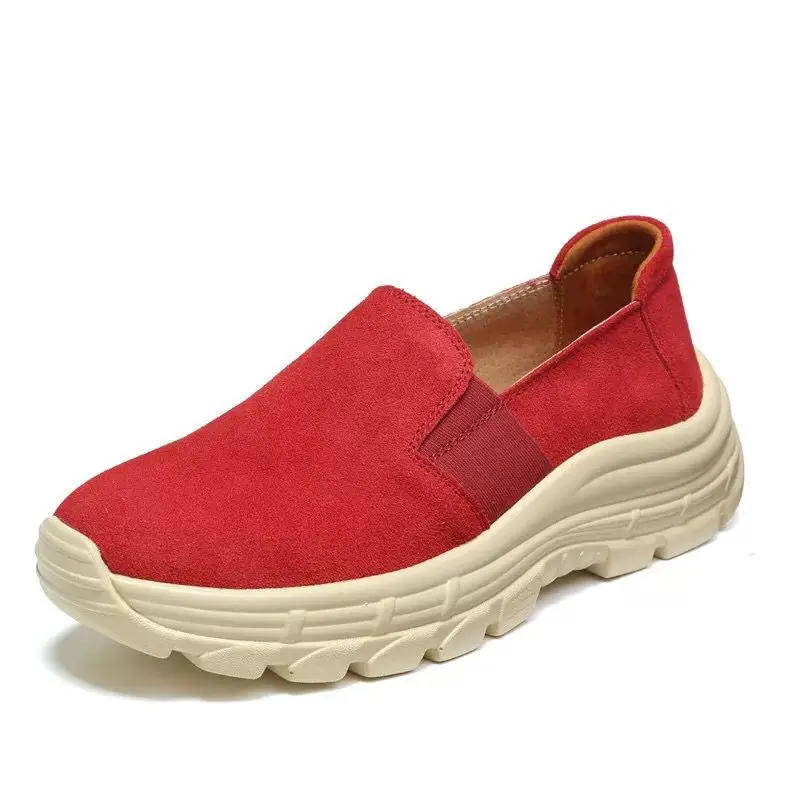 Women Shoes Casual Sneakers Female Fashion Genuine Leather Loafers Brand Wedges Designer Platform for   Size 35-43