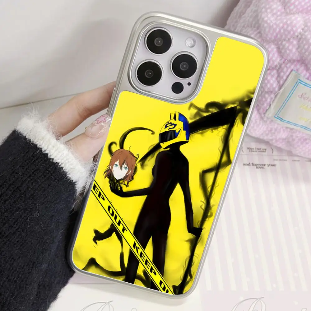 Фото Чехол для телефона с аниме-дизайном Durarara для iPhone 17, 16, 15, 14, 13, 12, 11 Air Pro Max Plus, гальванизированное серебряное покрытие №5