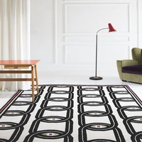 post modern style soft towel feeling geometric pattern area rug slip resistant decorative fleece fabric floor mat