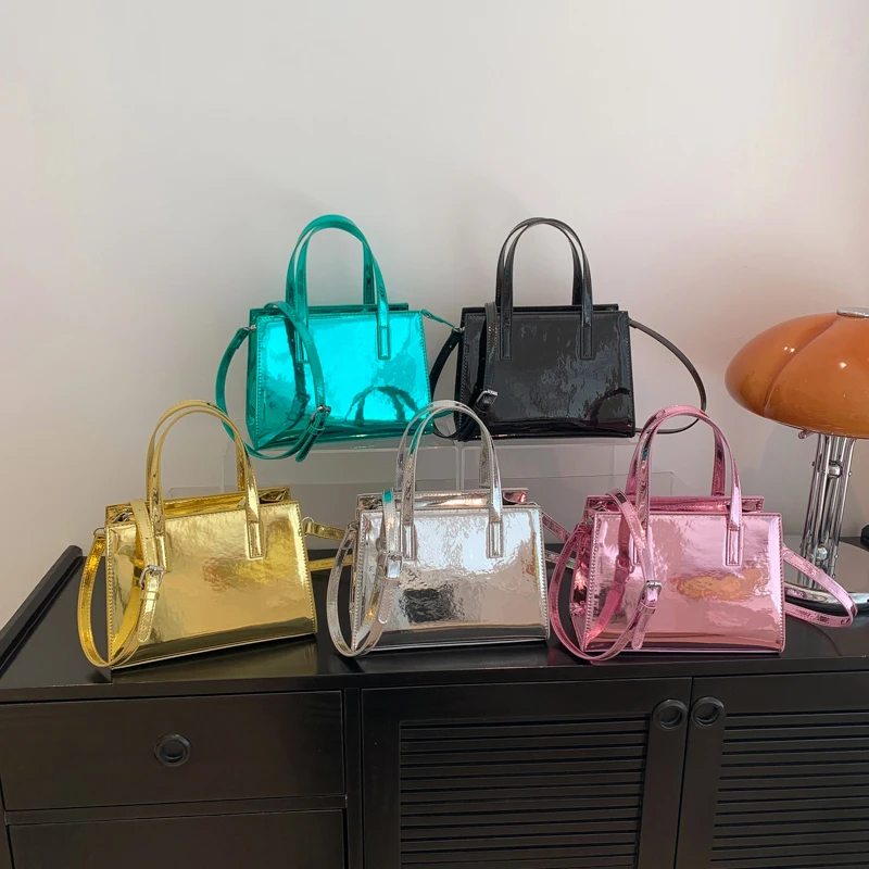 

Y2K Style Women Crossbody Bag 2023 New Fashion Glossy Leather Solid color shiny High quality Design Large capacity Handbag Laser