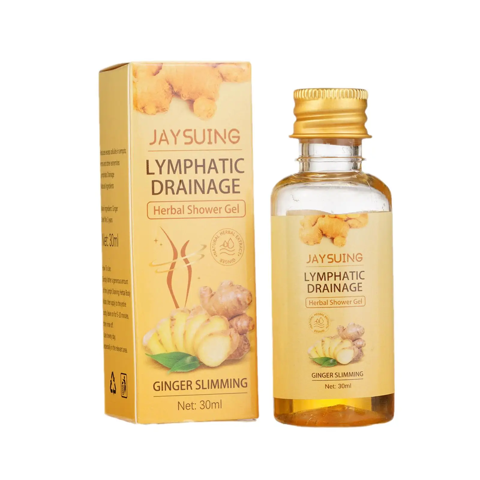 

5pcs 30ml Lymphatic Drainage Herbal Shower Gel Body Shower Wash Loss Ginger Weight Gel E2u7