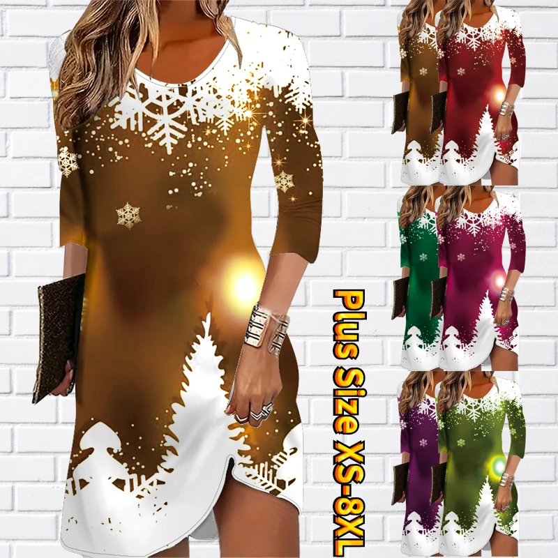 

Осенне-зимняя женская юбка с круглым вырезом и длинным рукавом