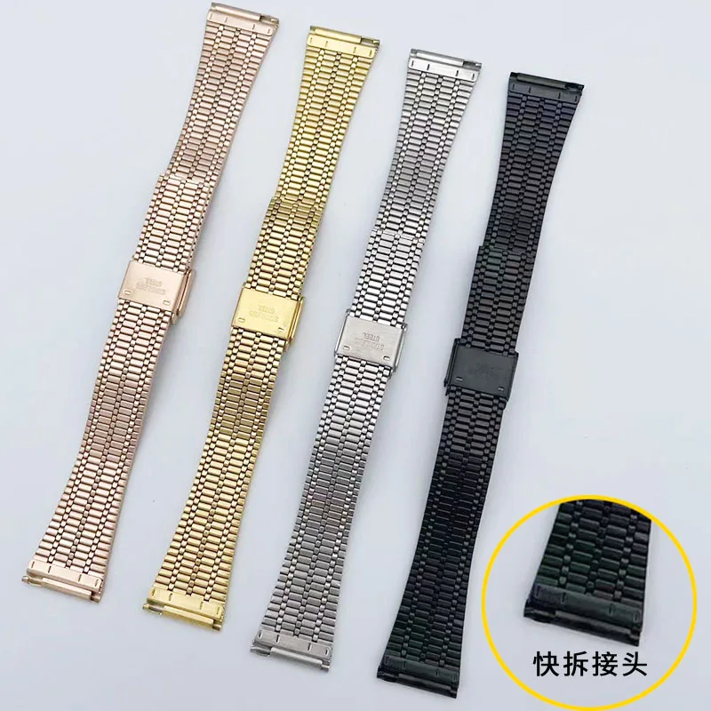 

Ремешок из нержавеющей стали для мужских и женских часов, быстросъемный складной металлический браслет с пряжкой, 18 мм 20 мм 22 мм