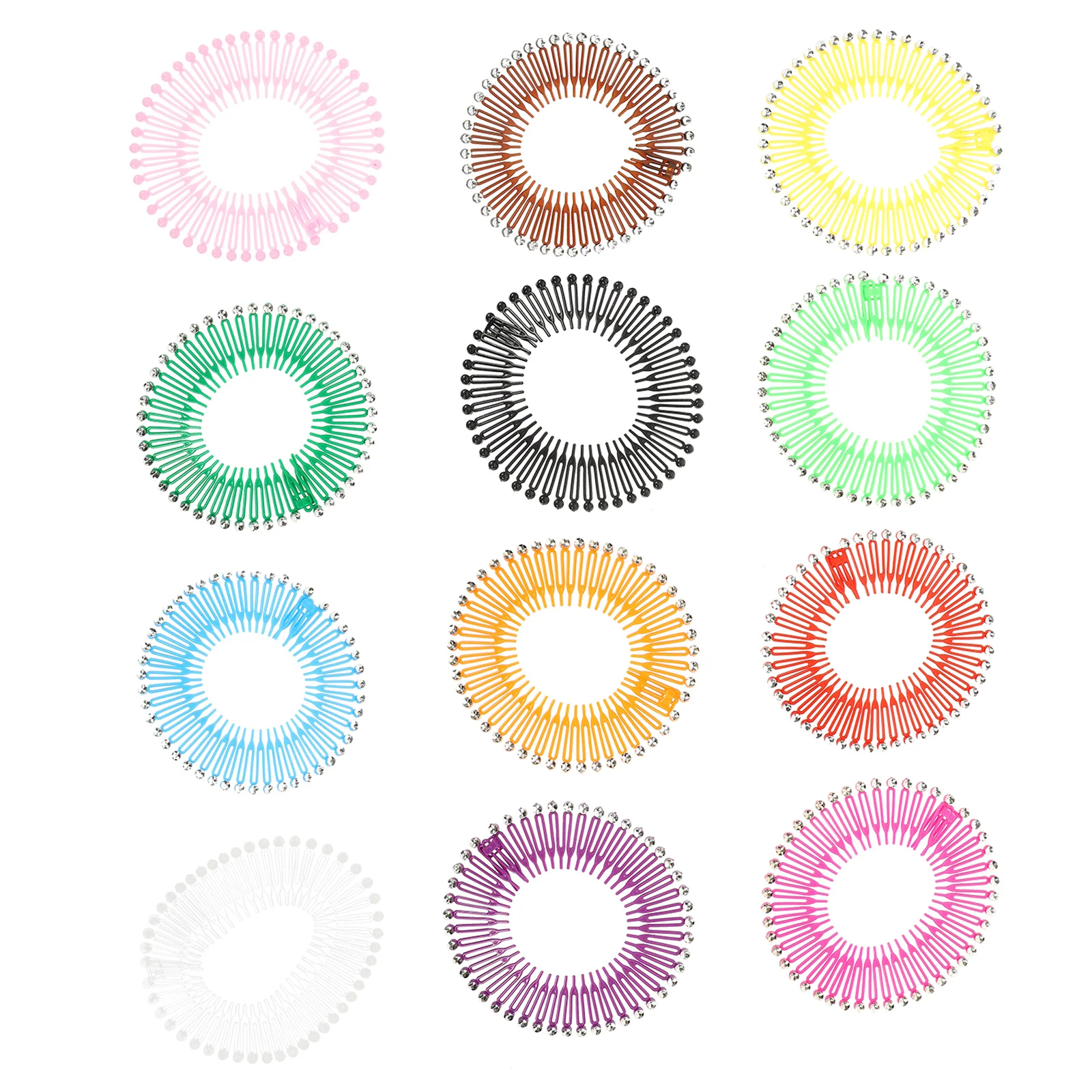 

Comb Hair Headband Stretch Circle Circular Flexiblefull Combshairband Headbands Women Head Spring Teeth Stretching Band