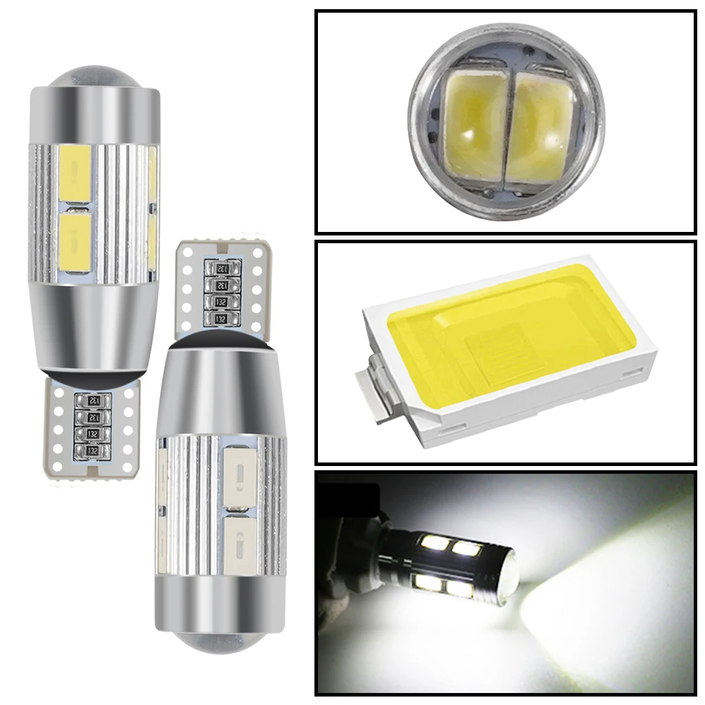 1/2PCS T10 W5W 194 LED Bulb for Car Signal Light Interior Dome Reading Courtesy Step Backup Auto Wedge Side Trunk Lamp |