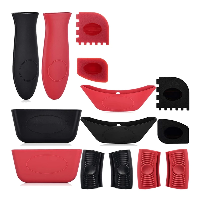 

Silicone Hot Handle Holder,Heat Resistant Potholder Silicone Pot Handle Sleeve for Cast Iron Skillets Frying Pan Handles