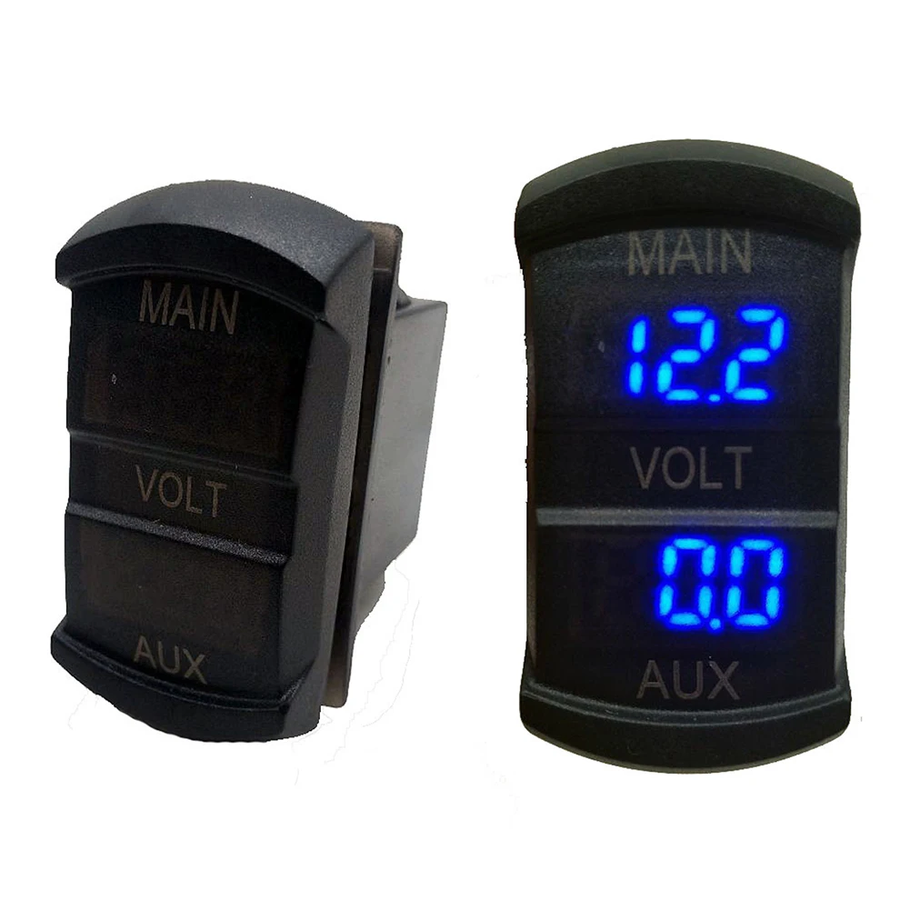 

Car Digital Dual Voltmeter 12V Accessories Blue Boat LED Motorcycle Part