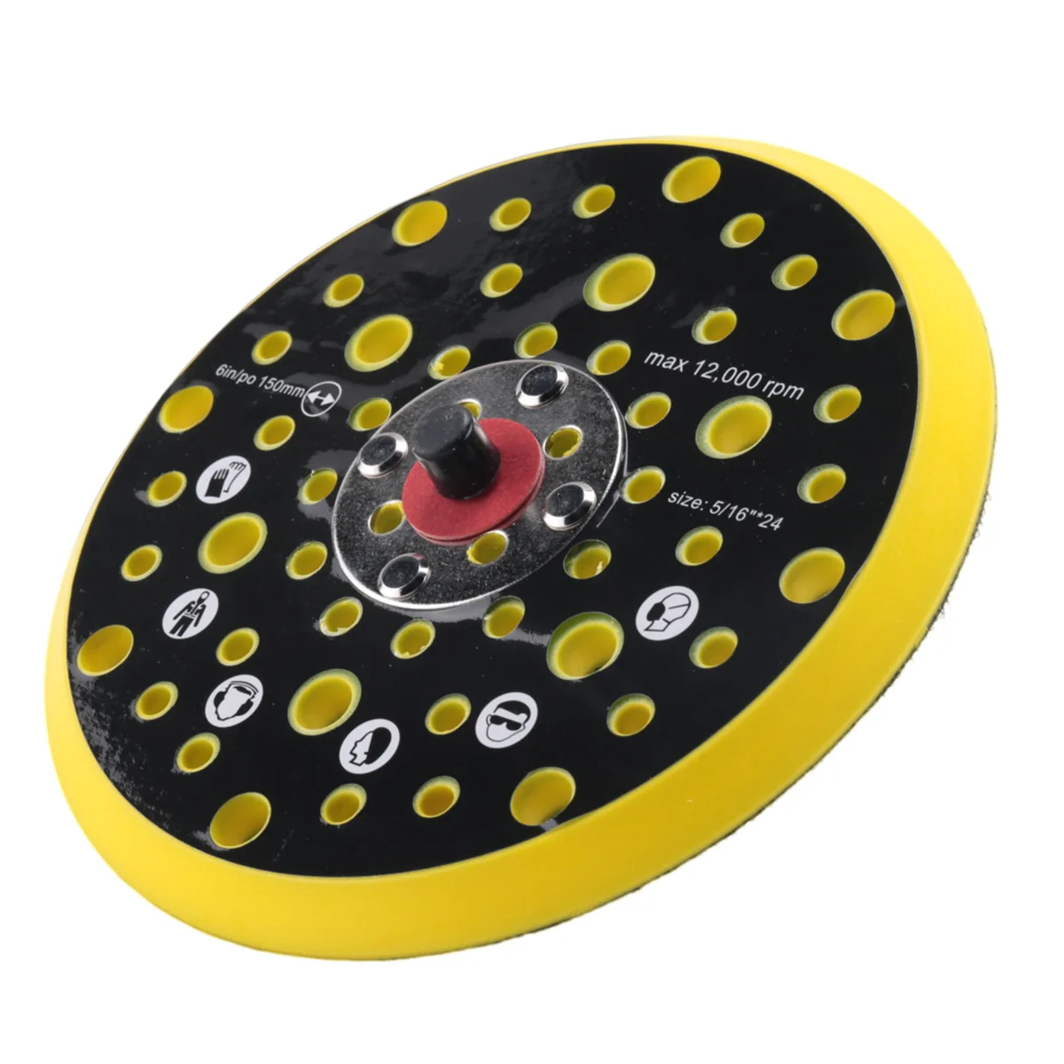 150mm 5/16 Thread 52 Hole Medium Density Random Orbital Sander Hook &amp Loop Backing Pad Compatible with Mirka CEROS DEROS