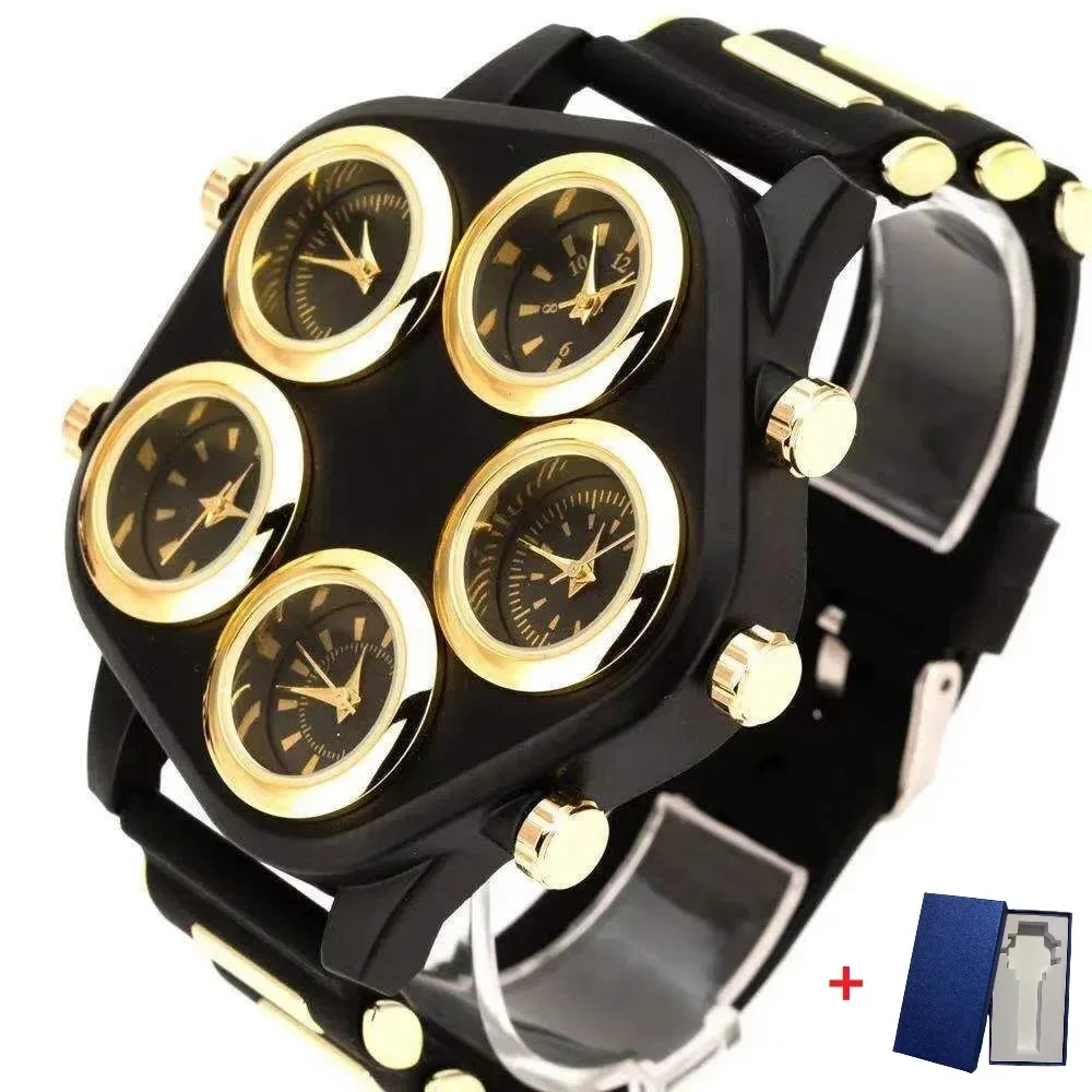 Модные мужские часы силиконовые водонепроницаемые с большим циферблатом для