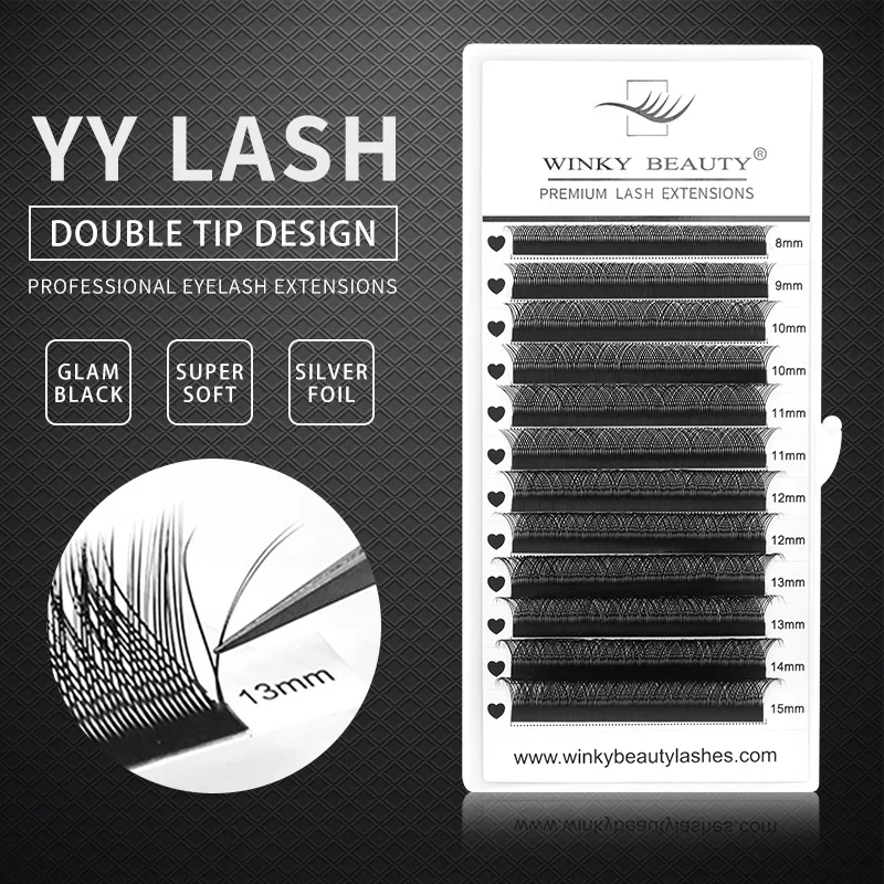 

Winky Beauty Y Shape Premade Fans Eyelash Extensions 0.07mm yy Individual false eyelashes grafted 2D Lifting lash makeup