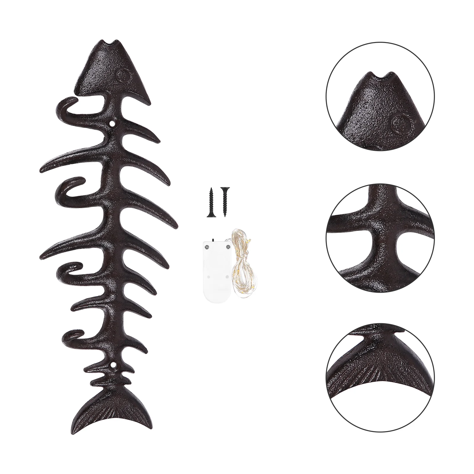 

Clothing Hook Chic Wall Mounted Hook Fishbone Wall Hook with Strip