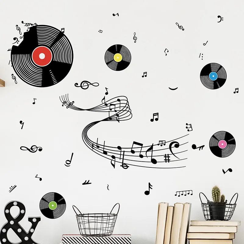 

Креативные наклейки на стену с записью музыкальных нот, гостиной, дивана, фоновое украшение, роспись, спальня, домашний декор, самоклеящиеся наклейки
