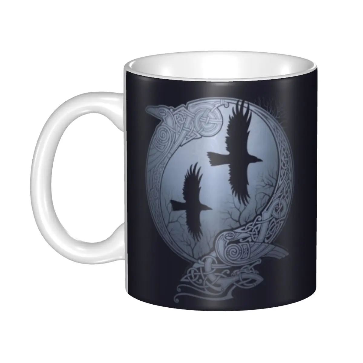 

Odin Ravens кружки на заказ Викинг норвежский Huginn и Muninn кофейная керамическая кружка креативный подарок