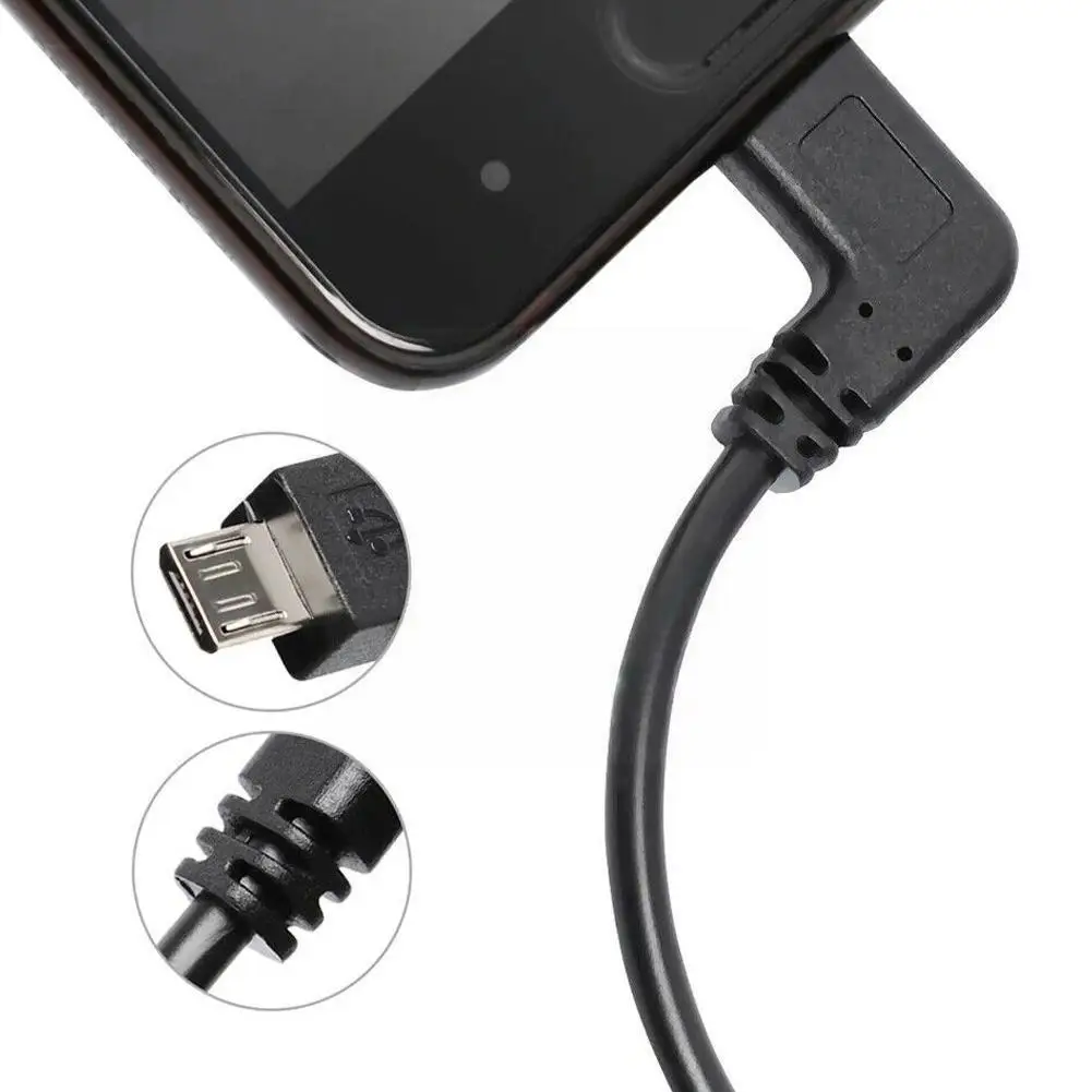 Micro Usb Type C 3 1 кабель для передачи данных 90 градусов Otg фут шнур прямой черный угол