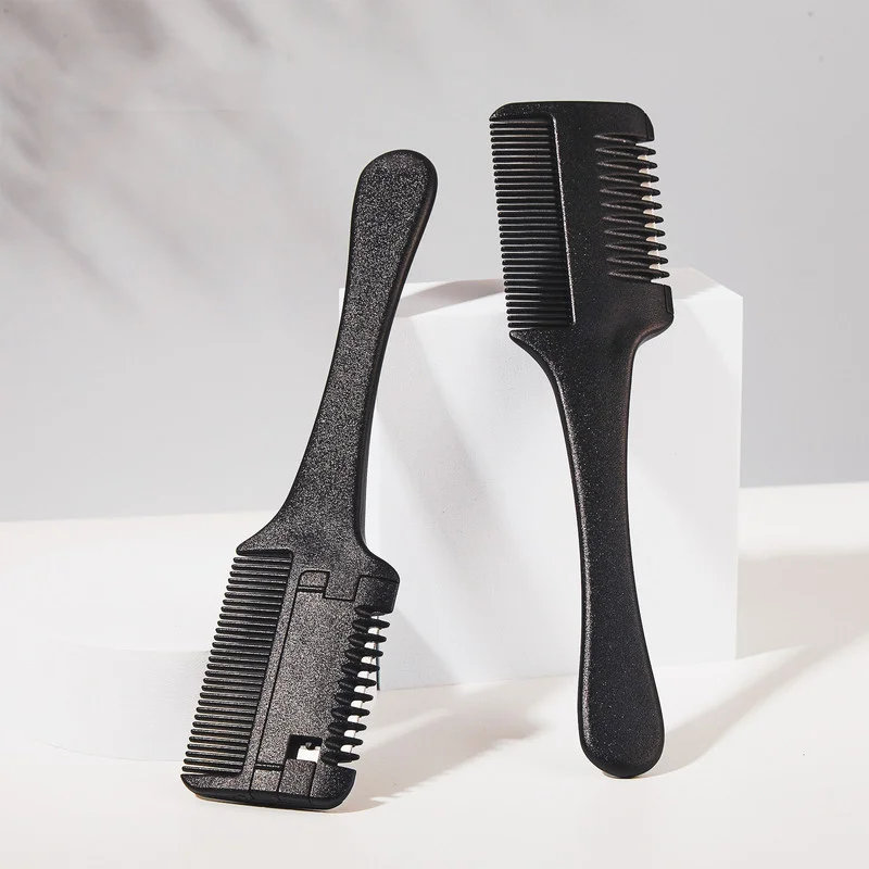 

1PC Hair Cutting Comb Black Handle Hair Brushes with Razor Blades Cutting Thinning Trimmin Hair Salon DIY Styling Tools