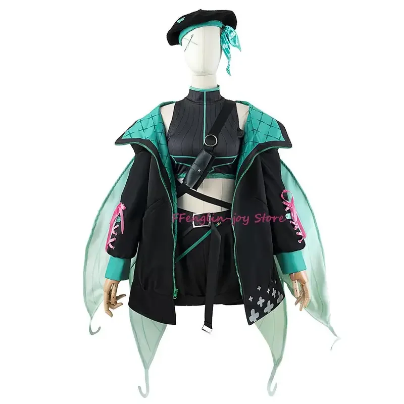Женский костюм для косплея Vtuber nijisanji pomu платье Хэллоуина Униформа пальто парик с
