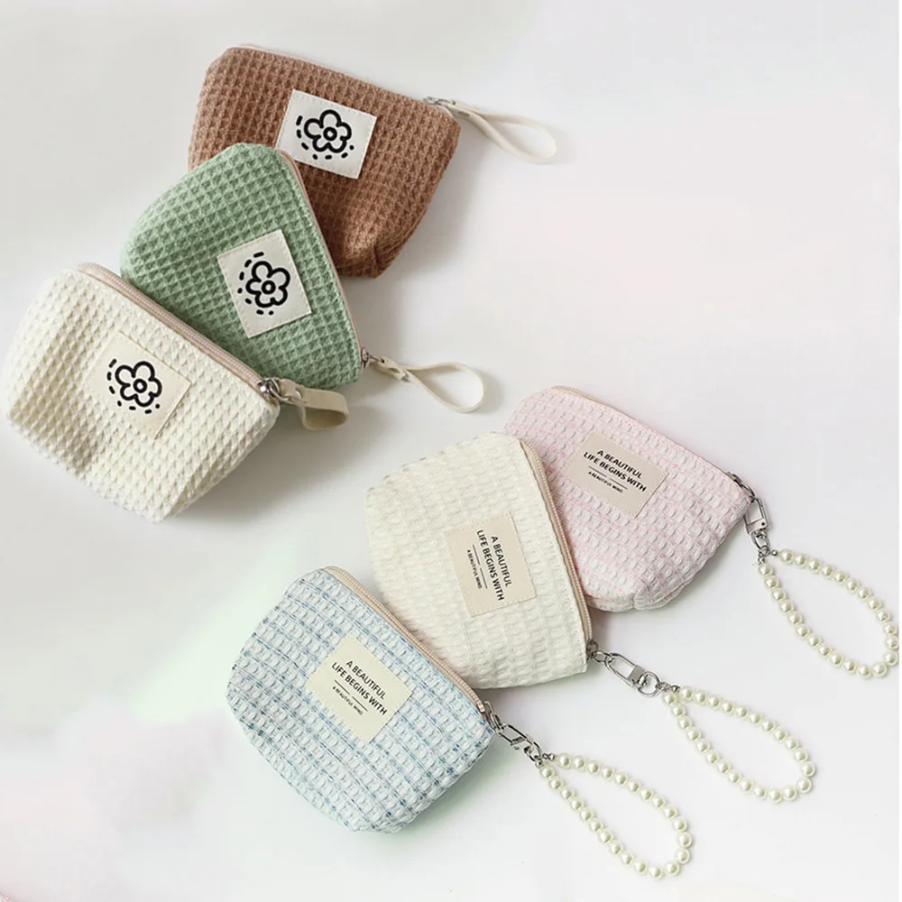 

Компактный простой кошелек для монет для женщин, сумка для хранения губной помады, Портативная сумка на запястье, хлопковый бархатный кошел...