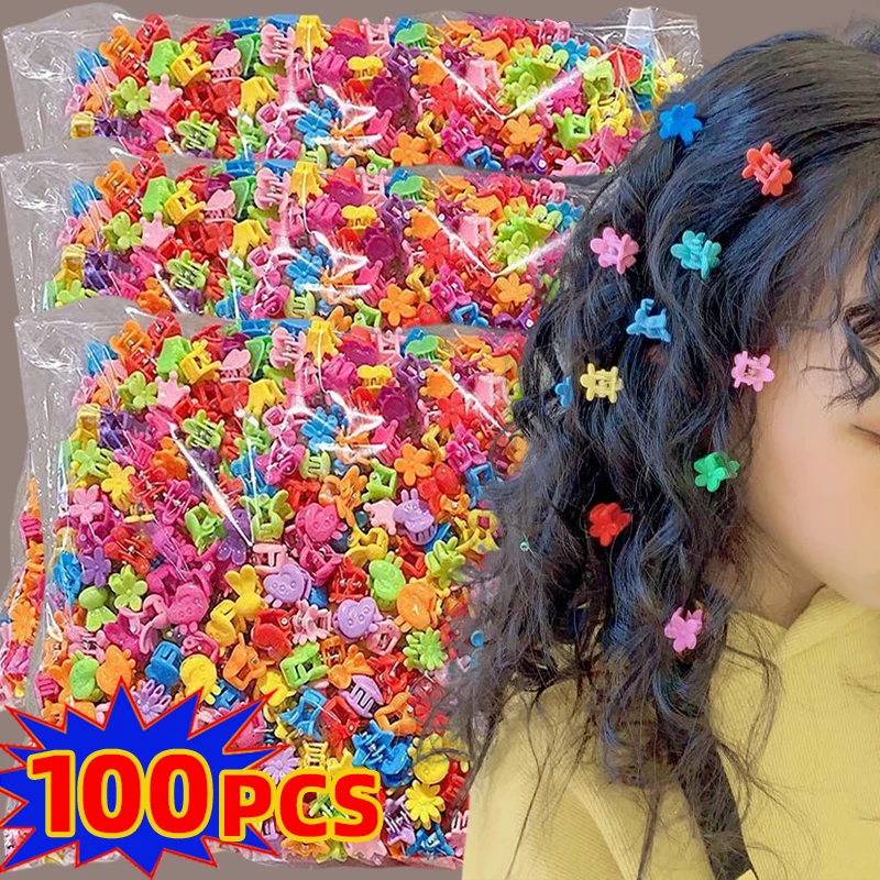 Милые маленькие заколки-Крабики для девочек Красочные заколки волос с цветами и