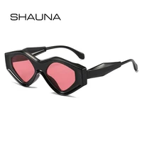 shauna fashion triangle cat eye sunglasses women retro brand designer double color trending men unique irregular sun glasses