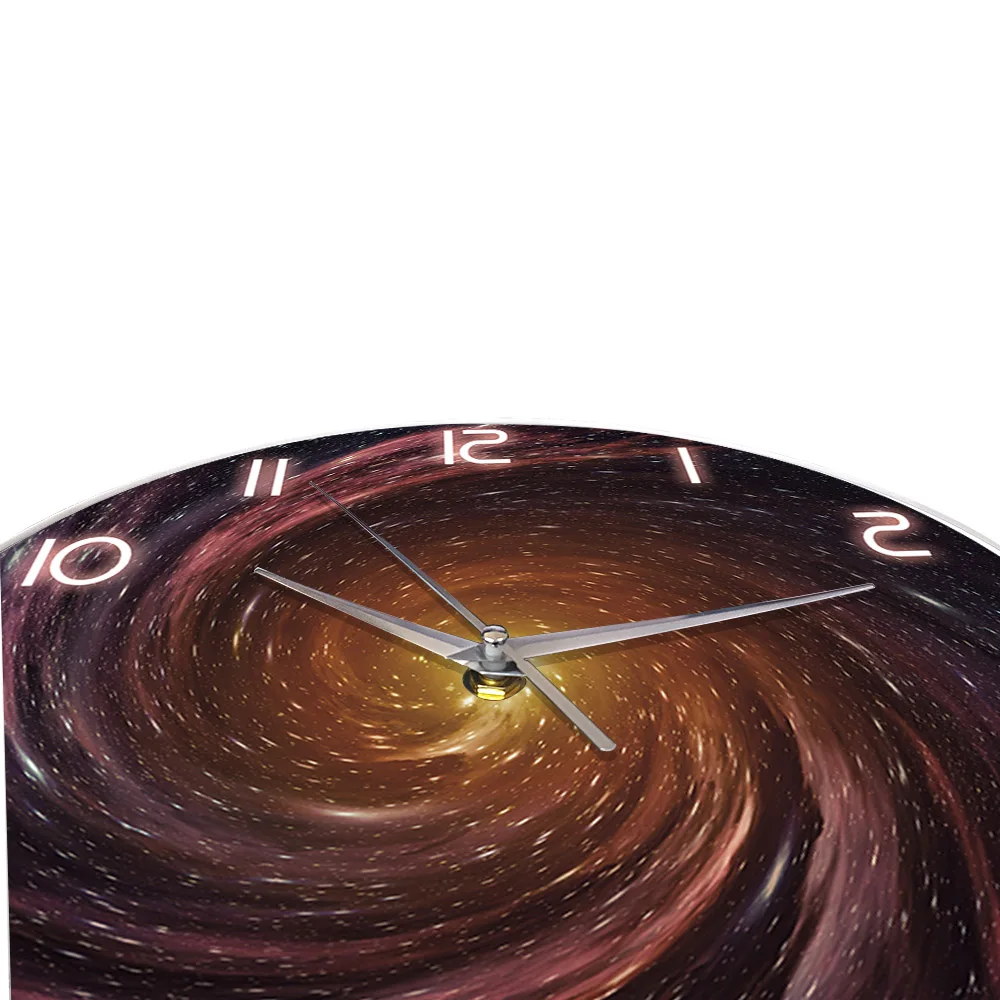 Настенные часы с черным отверстием в космосе современный дизайн астрономия