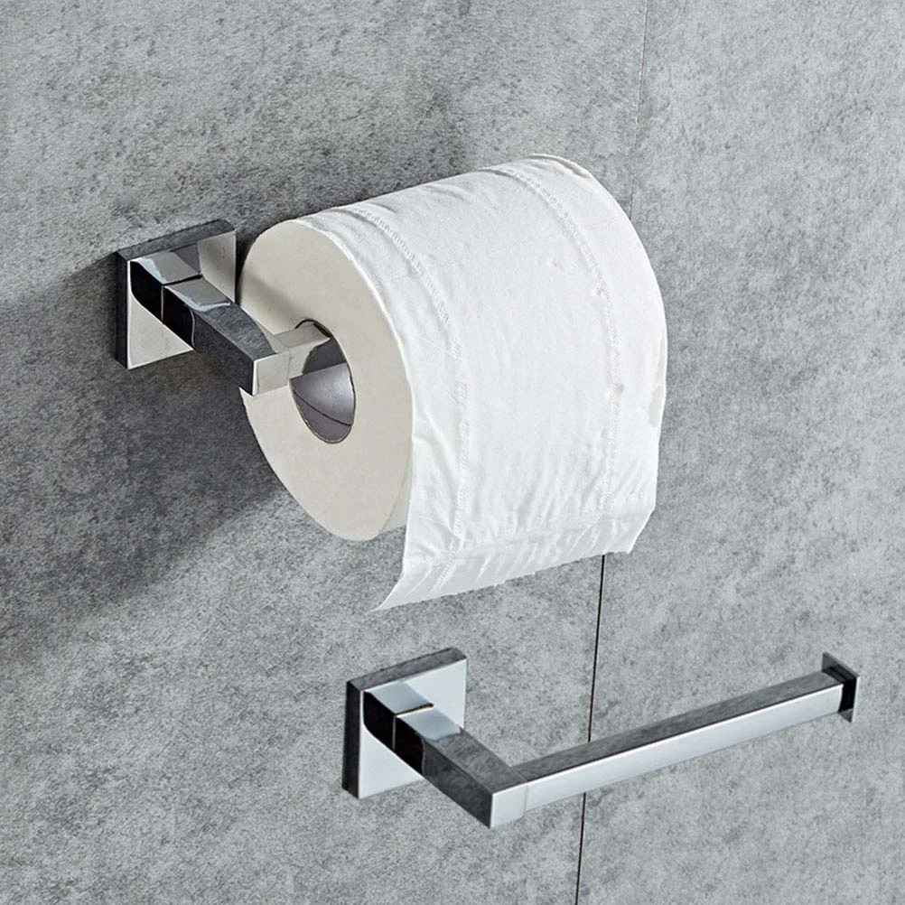 

Wall Mounted Holder Stainless Steel Toilet Roll Holder Tissue Holder for Bathroom Restroom (Silver)