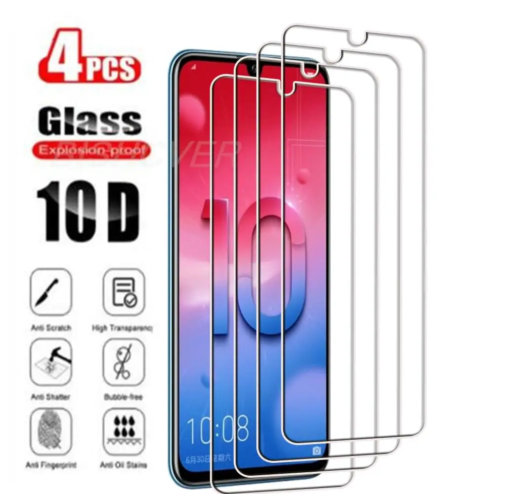 

4Pcs Tempered Glass FOR Honor 10 Lite 6.21" Honor10Lite HRY-LX1, HRY-LX2 HRY-LX1MEB Screen Protector Protective Glass Film 9H