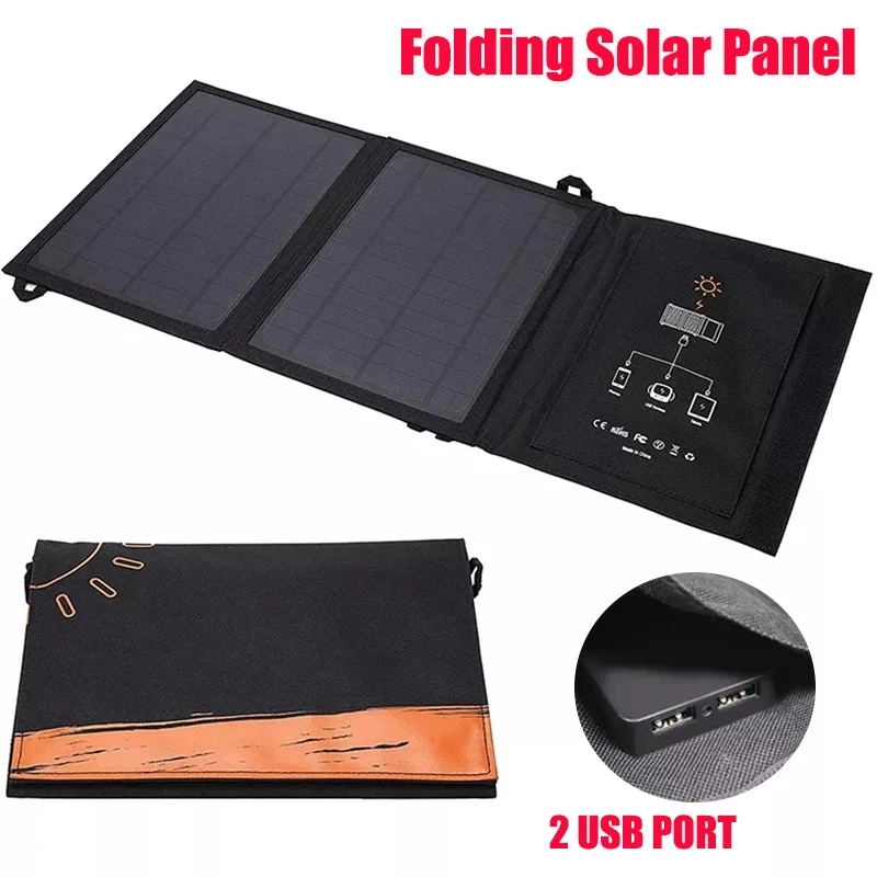 

Складные солнечные панели 15 Вт двойной USB 5 в выходные устройства Портативное водонепроницаемое безопасное солнечное зарядное устройство д...