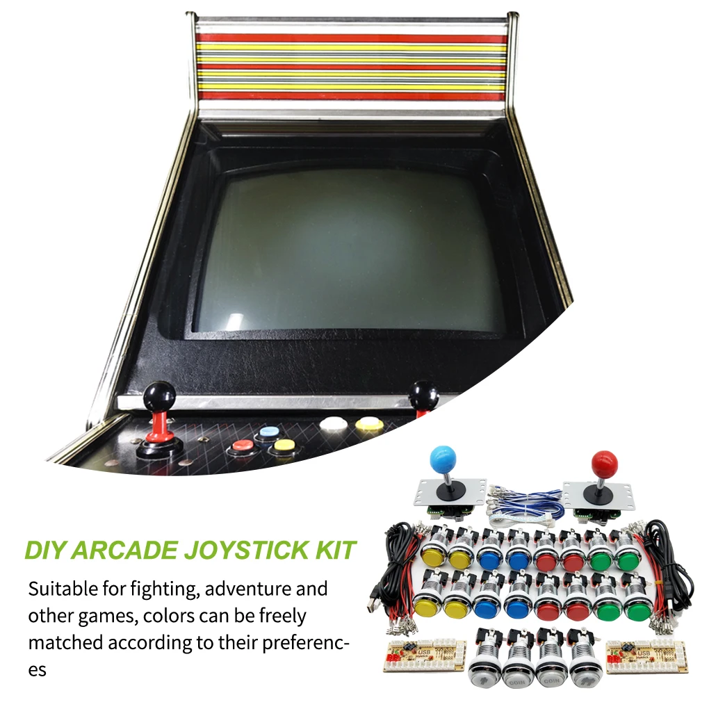 

Arcade Joystick Kit Firm Gumball Light Button PC Heat Resistant Entertainment Supplies Signal Transmission Stable