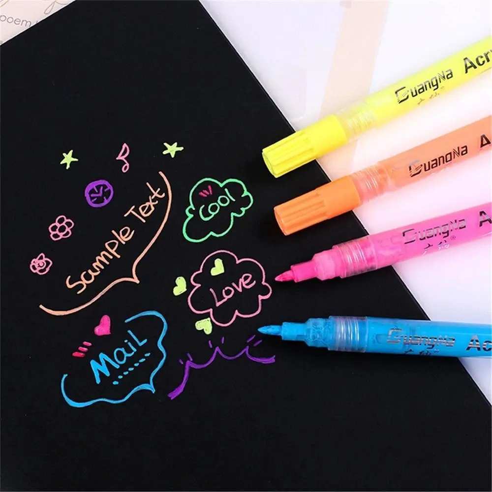 

Tools Painting Line Hand Account Oblique Head Key Mark Acrylic Graffiti Eye Protection 7 Pcs/Box 0.7mm Highlighter