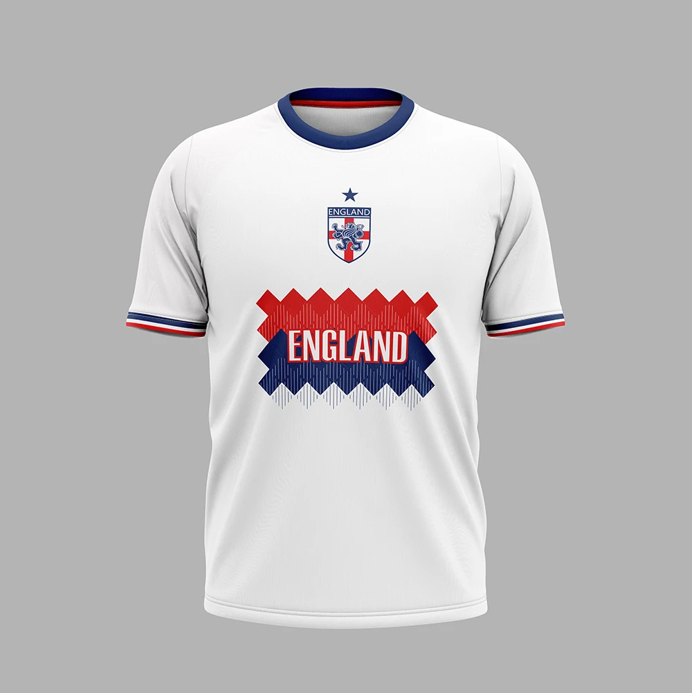 

England Football Jersey Men New Sports T-Shirt Oversized Casual Short Sleeve Men T-Shirt Top Soccer Team Shirt Casual Streetwear