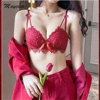 sexy lace embroidery woman brassiere no wire microthorax push up lady bra soft seamless female underwear ultrathin ventilate bra