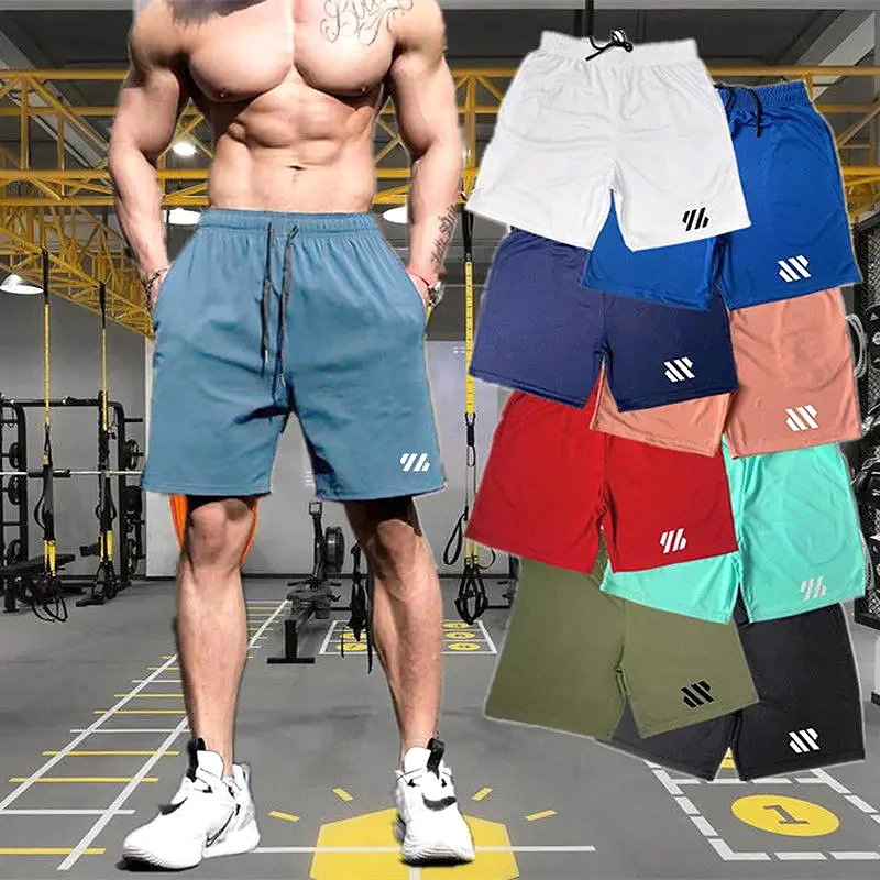 2022 Run Shorts Men Fitness Bodybuilding Shorts Man Summer Workout Male Breathable Dry Sportswear Jogger Beach Short Pants  - buy with discount