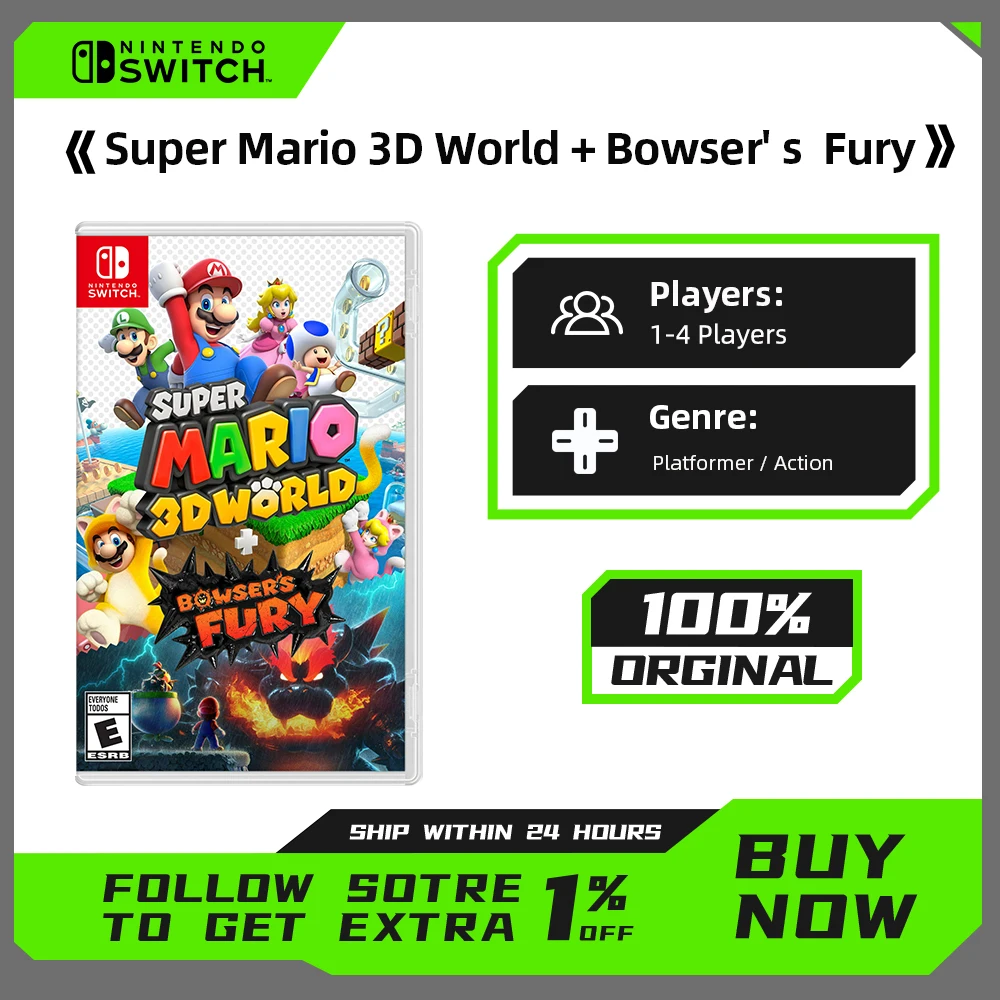 Super Mario 3D World + Картридж Bowser's Fury Nintendo Switch — Настольная И Портативная Игровая