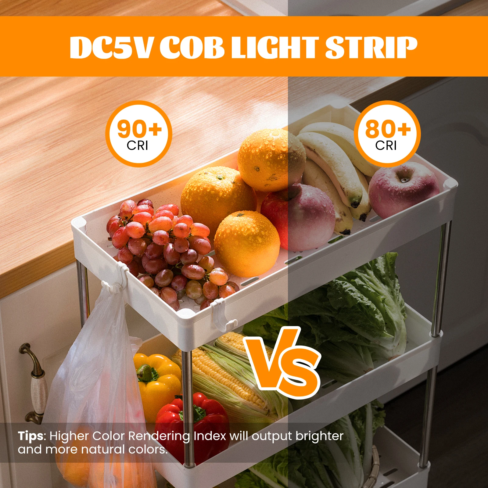 5V COB LED Strip IP68 Waterproof 320Leds/m RA90 Dimmable Linear Lighting 3000K 4000K 6000K for PC TV Backlight