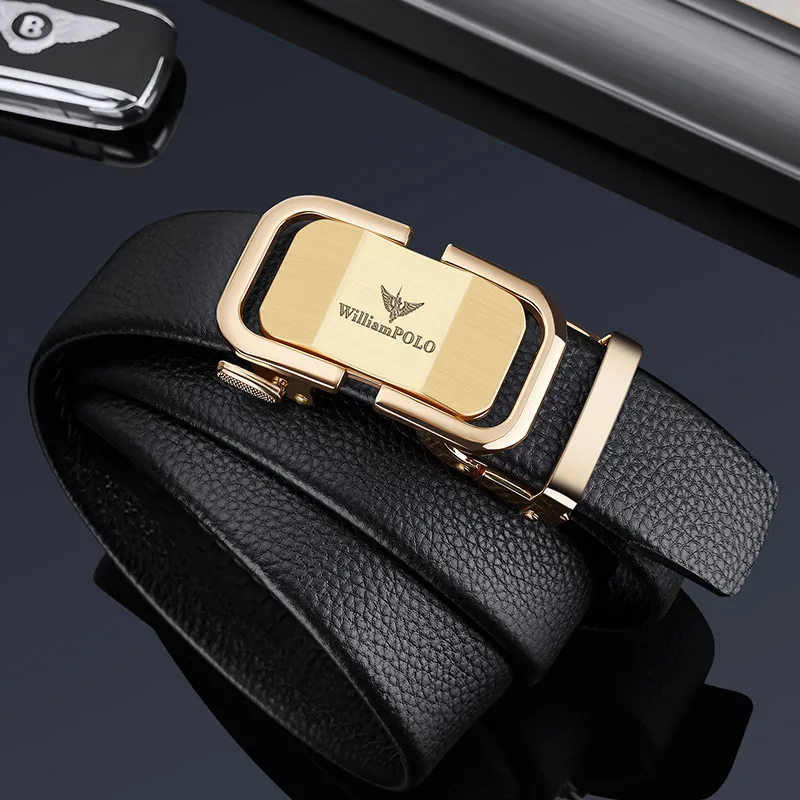 Genuine leather business belt automatic buckle men's fashion belt versatile and personalized belt