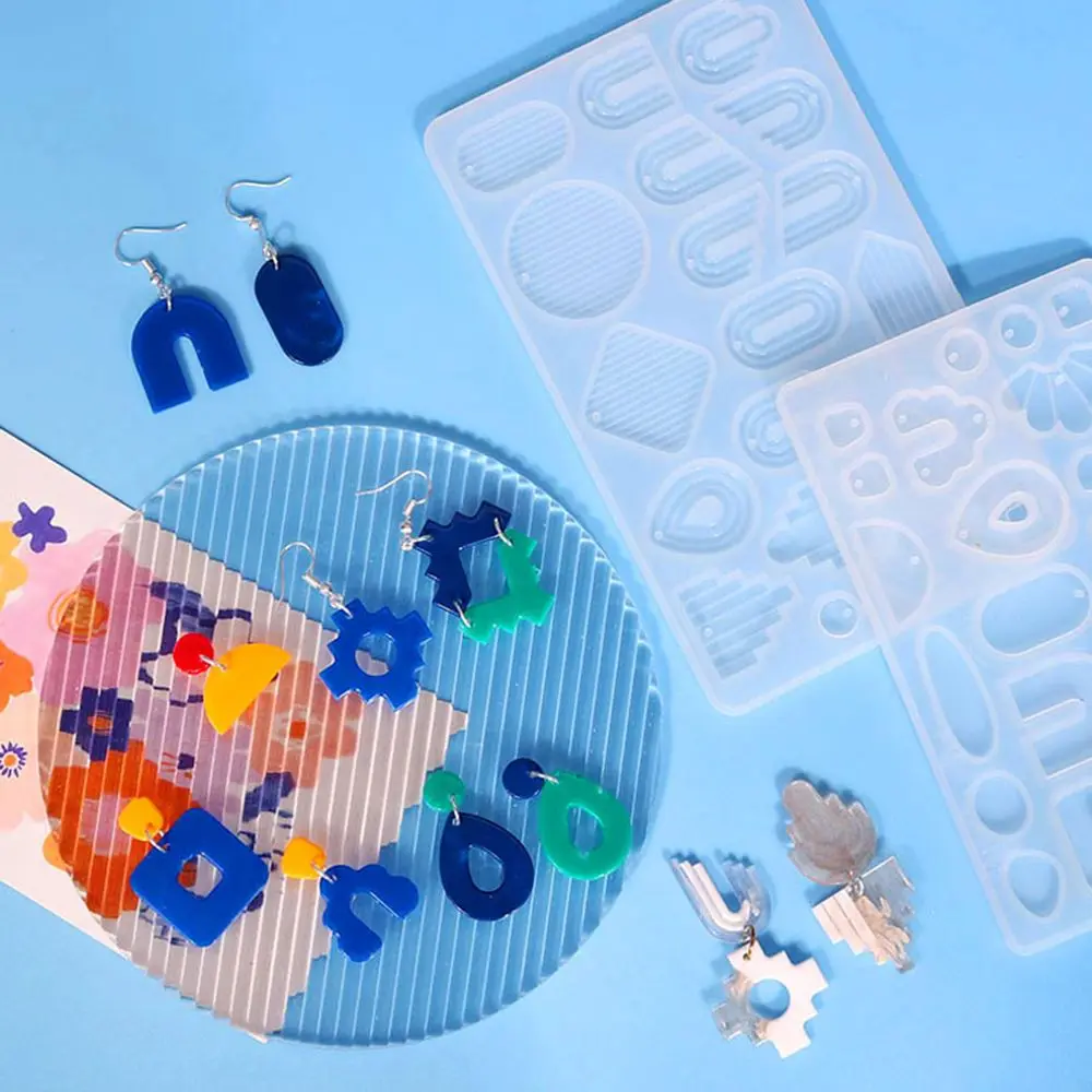 

Resin Crafts Jewelry Making Tools Crystal UV Epoxy Geometry Ear Studs Pendant Molds Earrings Resin Mold Silicone Mould