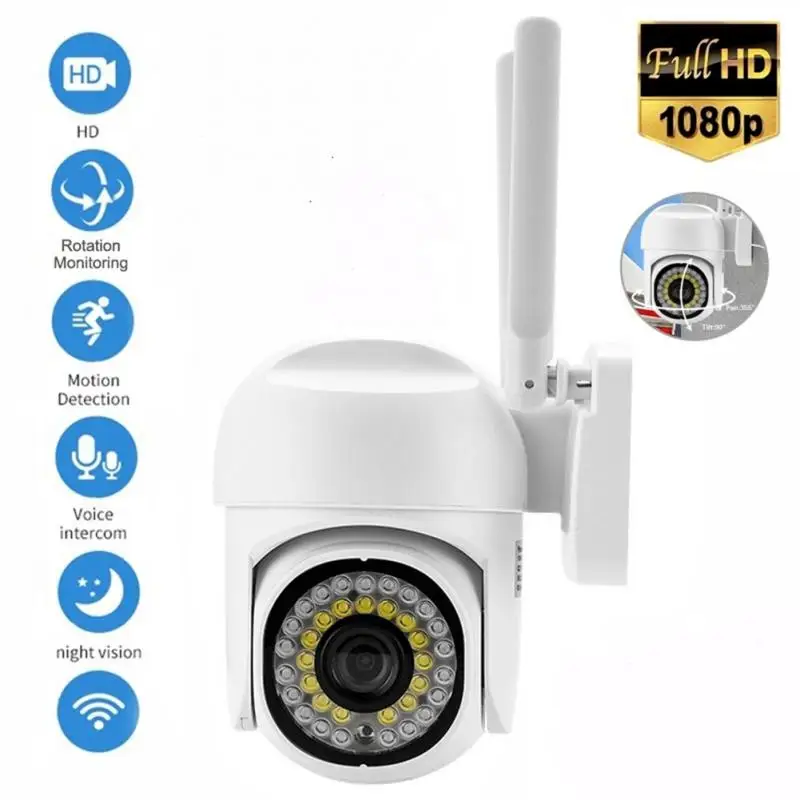 

Two-way Intercom 1080p Camera Color Night Security Protection Monitor Waterproof Wall-mounted Wifi Camera Smart Home
