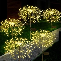 outdoor led solar fireworks lights garden decoration waterproof dandelion lawn lighting for landscape patio pathway
