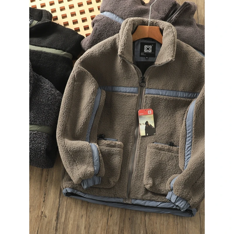 Мужская куртка из овечьей шерсти с воротником-стойкой