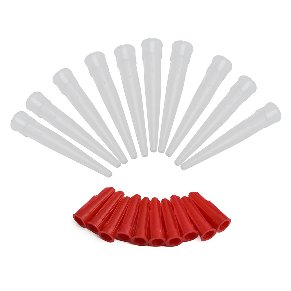 

20Pcs Caulking Nozzles Cap With 4pcs Stabbing Needles Red Caulk Cap Caulk Sealer For Sealing Preserving Open Caulking Tube