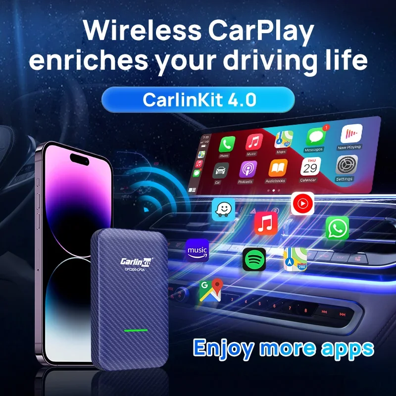 Адаптер Carlinkit 4 0 Waze radio carplay w205 для беспроводного CarPlay беспроводной android авто онлайн