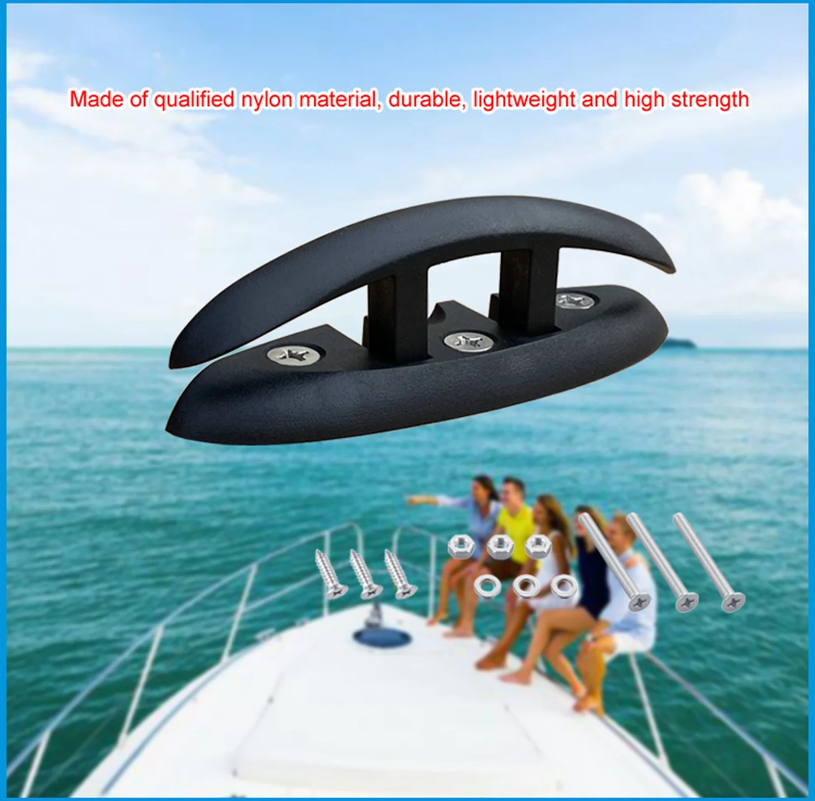 

Black Flip Up Folding Pull Up Cleat for Marine Boat Yacht Accessorie Marine Grade Nylon Flip Up Cleat with Long Screws and Short